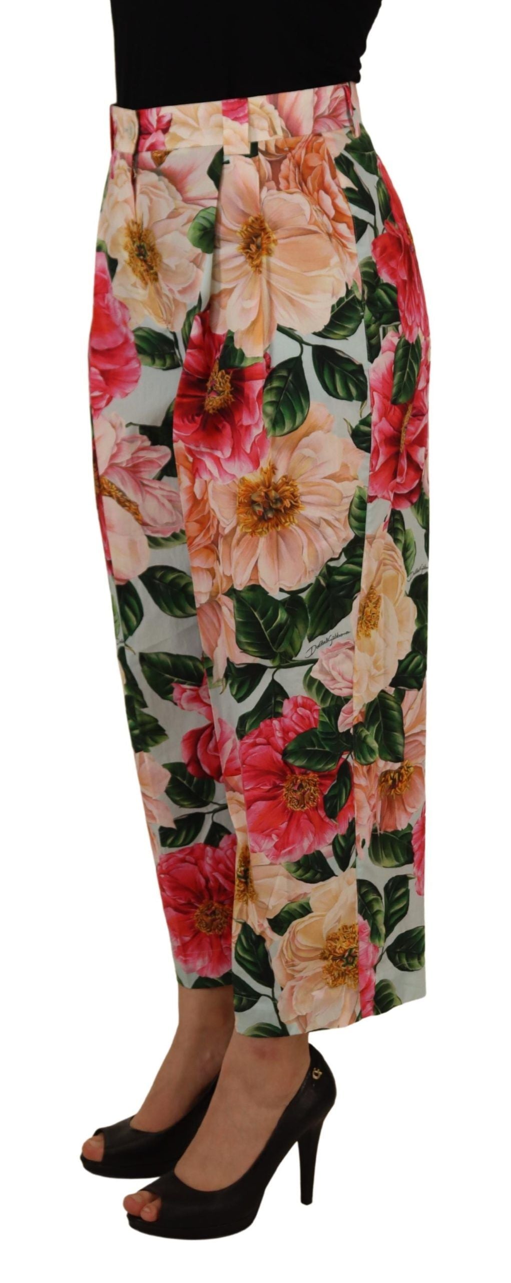 Pantaloni a vita alta in pregiata seta Dolce & Gabbana