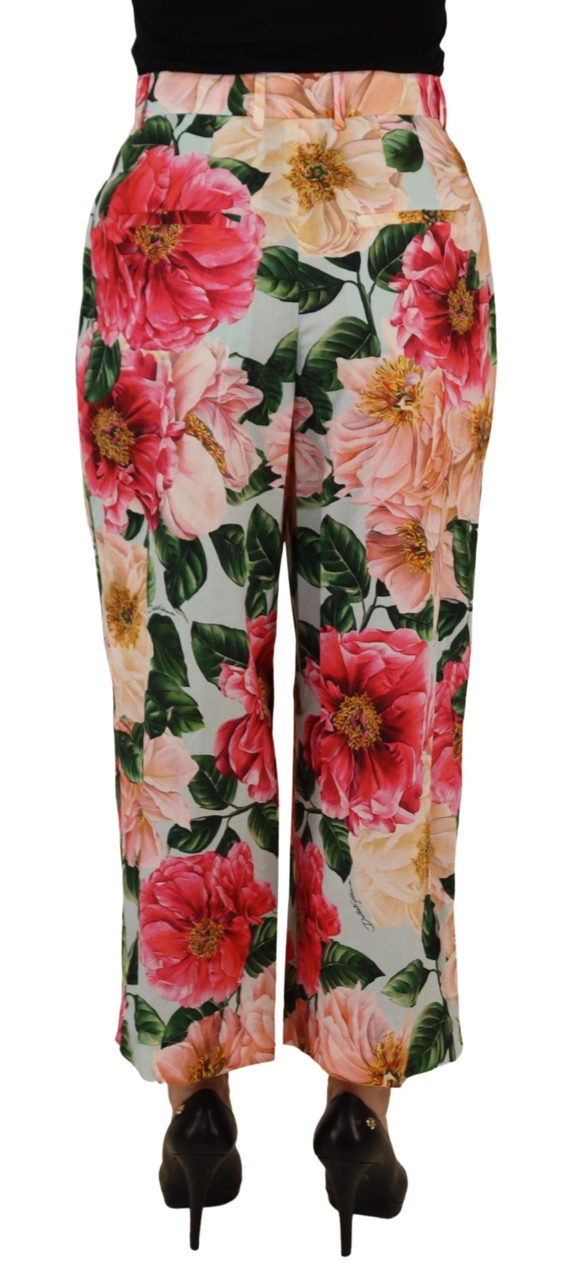 Pantaloni a vita alta in pregiata seta Dolce & Gabbana