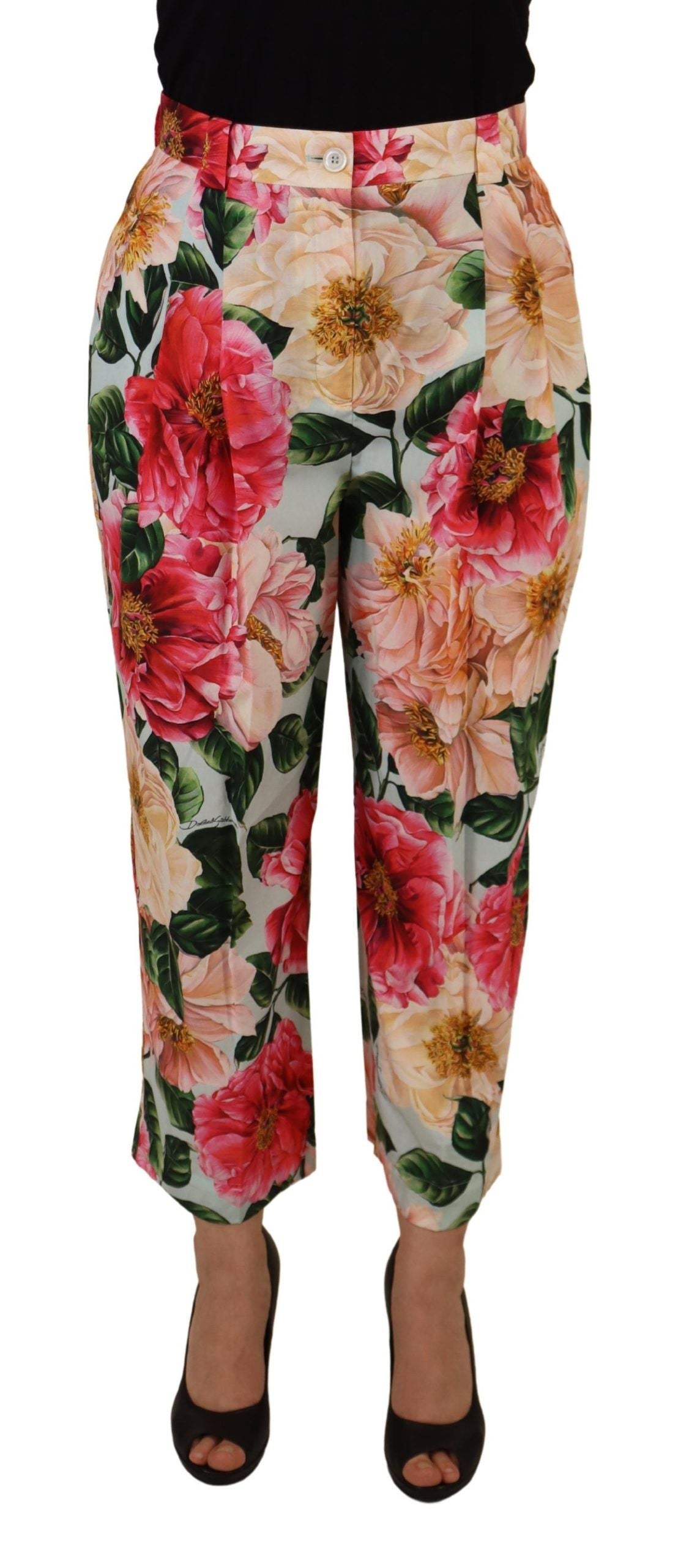 Pantaloni a vita alta in pregiata seta Dolce & Gabbana