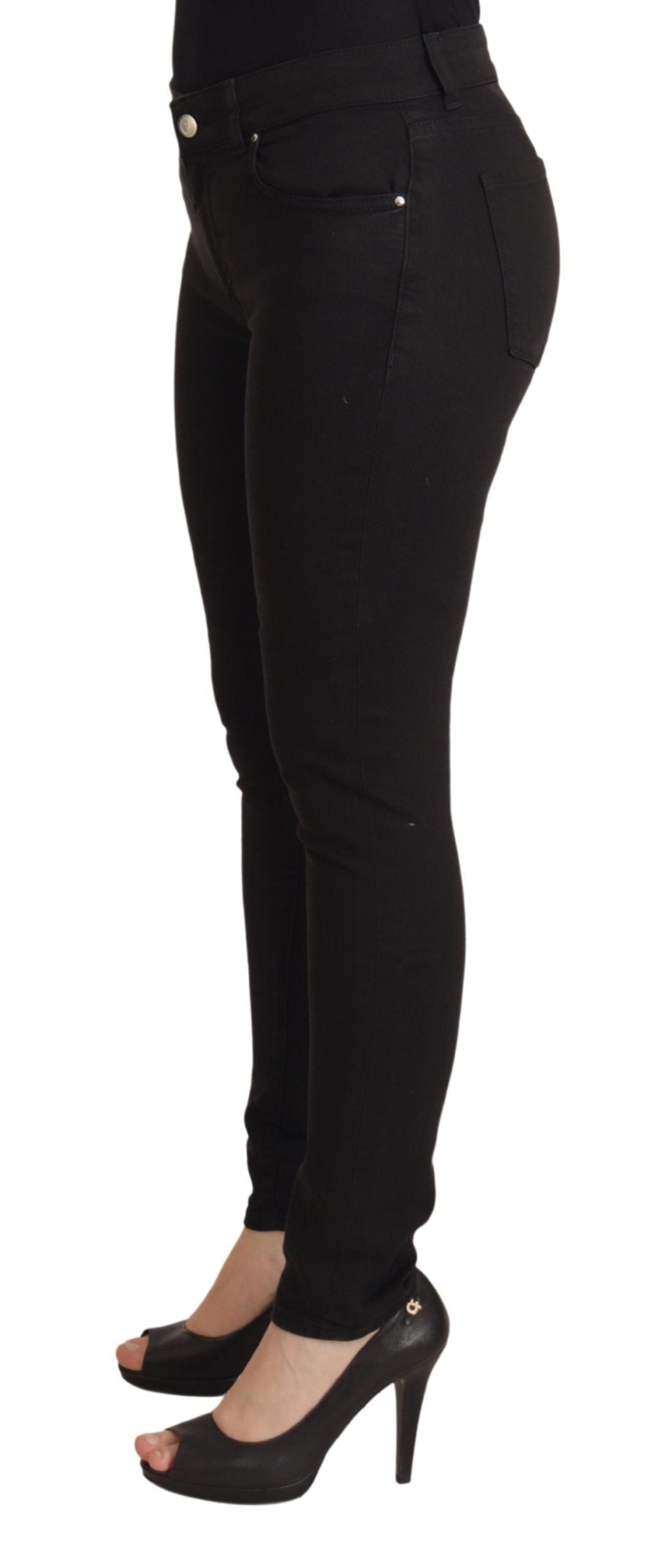 Jeans skinny elasticizzati in cotone nero elegante Dolce & Gabbana