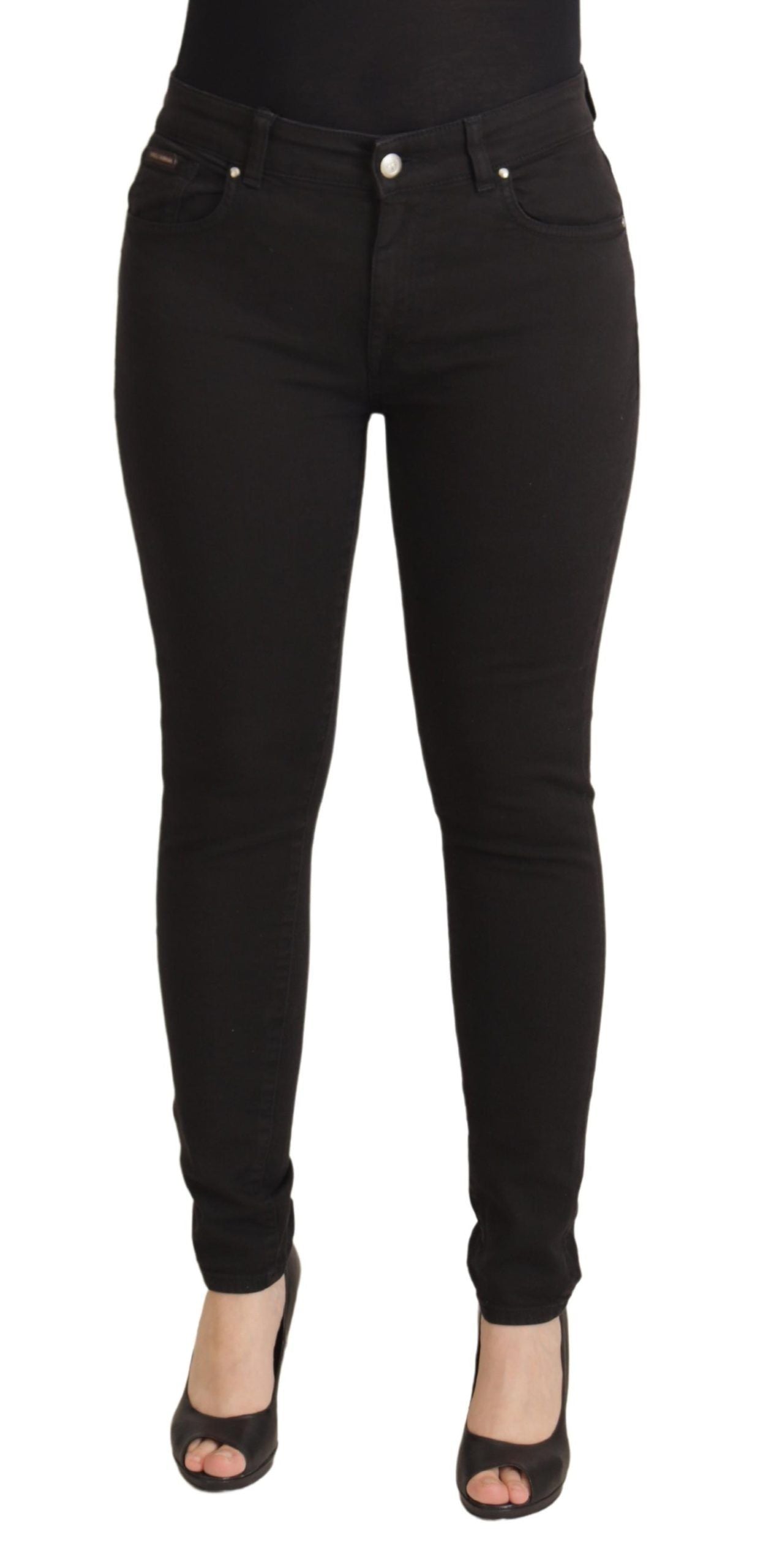 Jeans skinny elasticizzati in cotone nero elegante Dolce & Gabbana