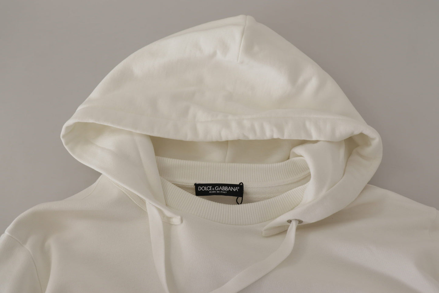 Maglione pullover con cappuccio bianco chic Dolce & Gabbana