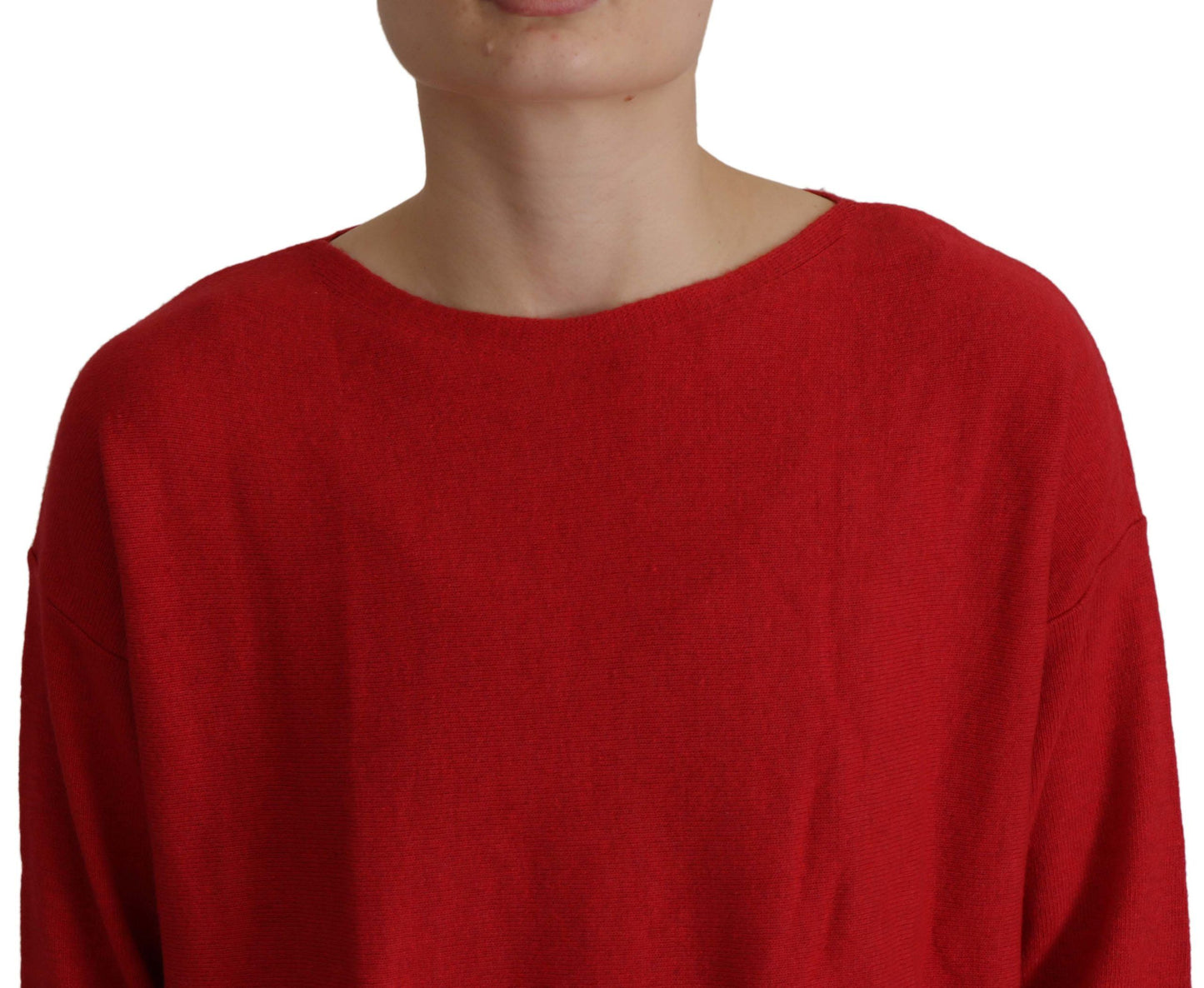 Dolce & Gabbana Elegante maglione lavorato a maglia in misto lana rossa