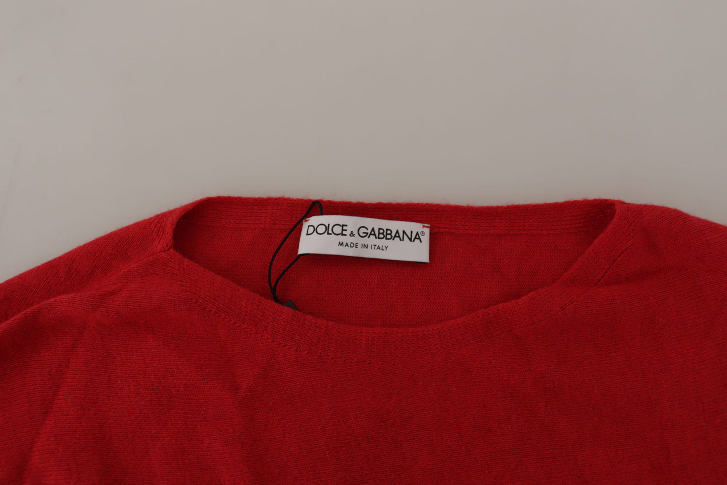 Dolce & Gabbana Elegante maglione lavorato a maglia in misto lana rossa