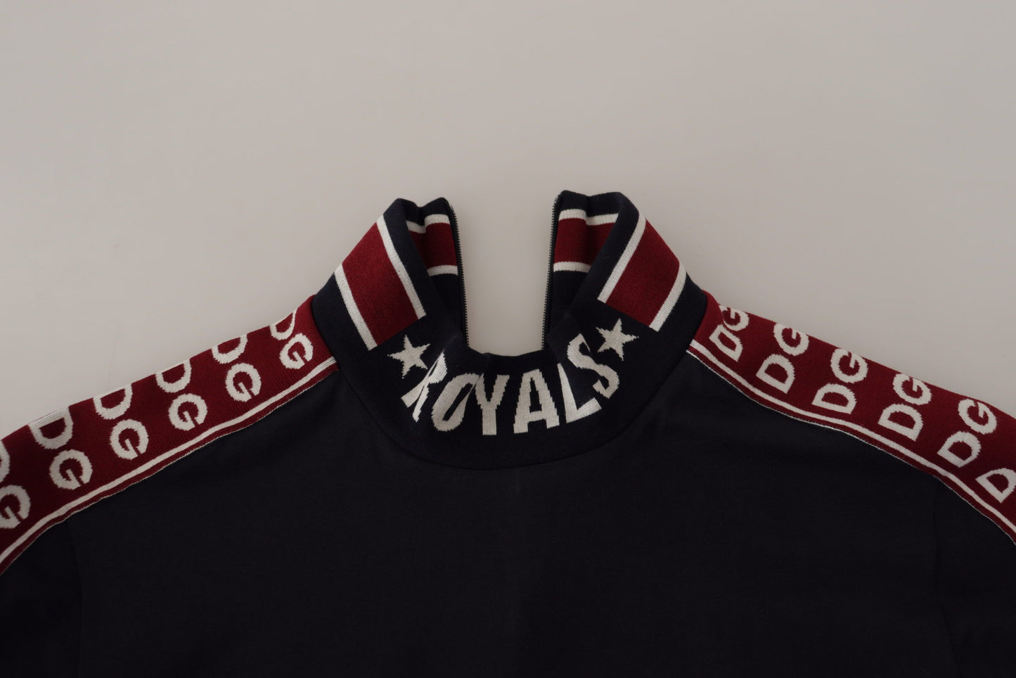 Dolce & Gabbana T-shirt elegante in cotone nero con collo alto