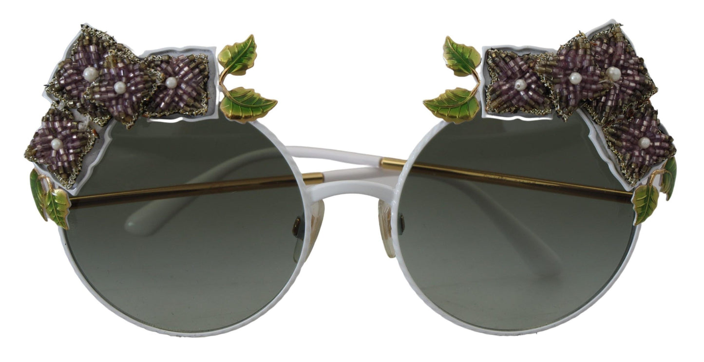 Dolce & Gabbana элегантные золотистые солнцезащитные очки с цветочным декором