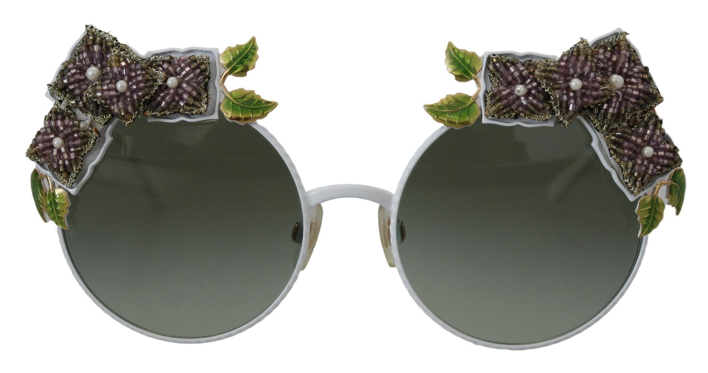 Dolce & Gabbana элегантные золотистые солнцезащитные очки с цветочным декором