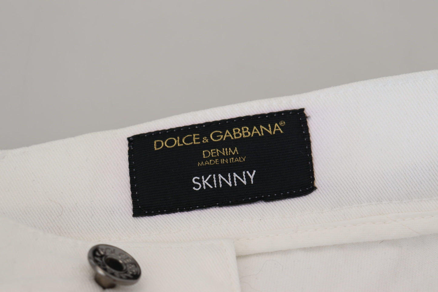 Dolce & Gabbana Элегантные белые джинсы скинни узкого кроя