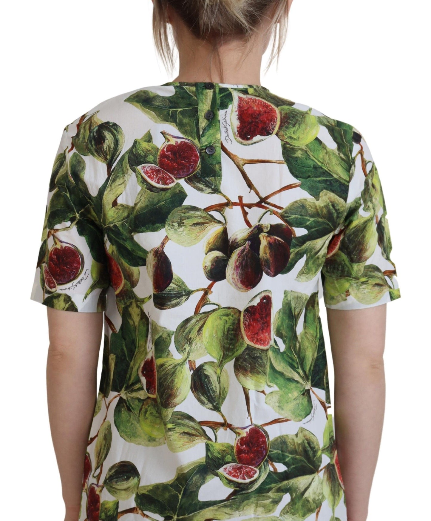 Dolce & Gabbana Chic разноцветный хлопковый топ с принтом инжира