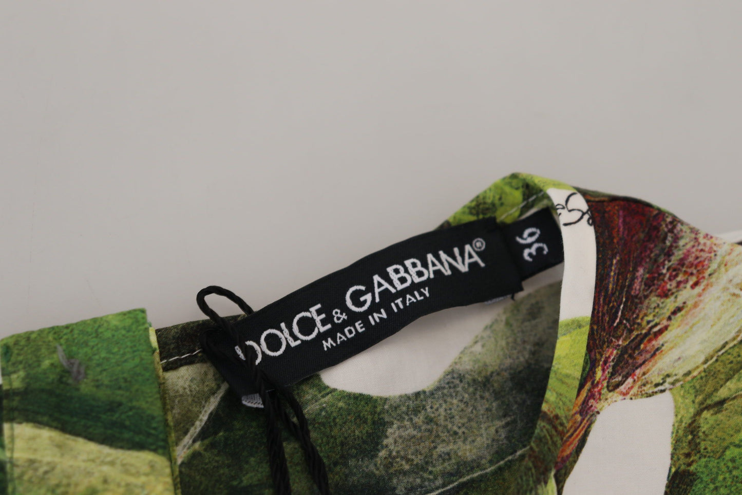 Dolce & Gabbana Chic разноцветный хлопковый топ с принтом инжира
