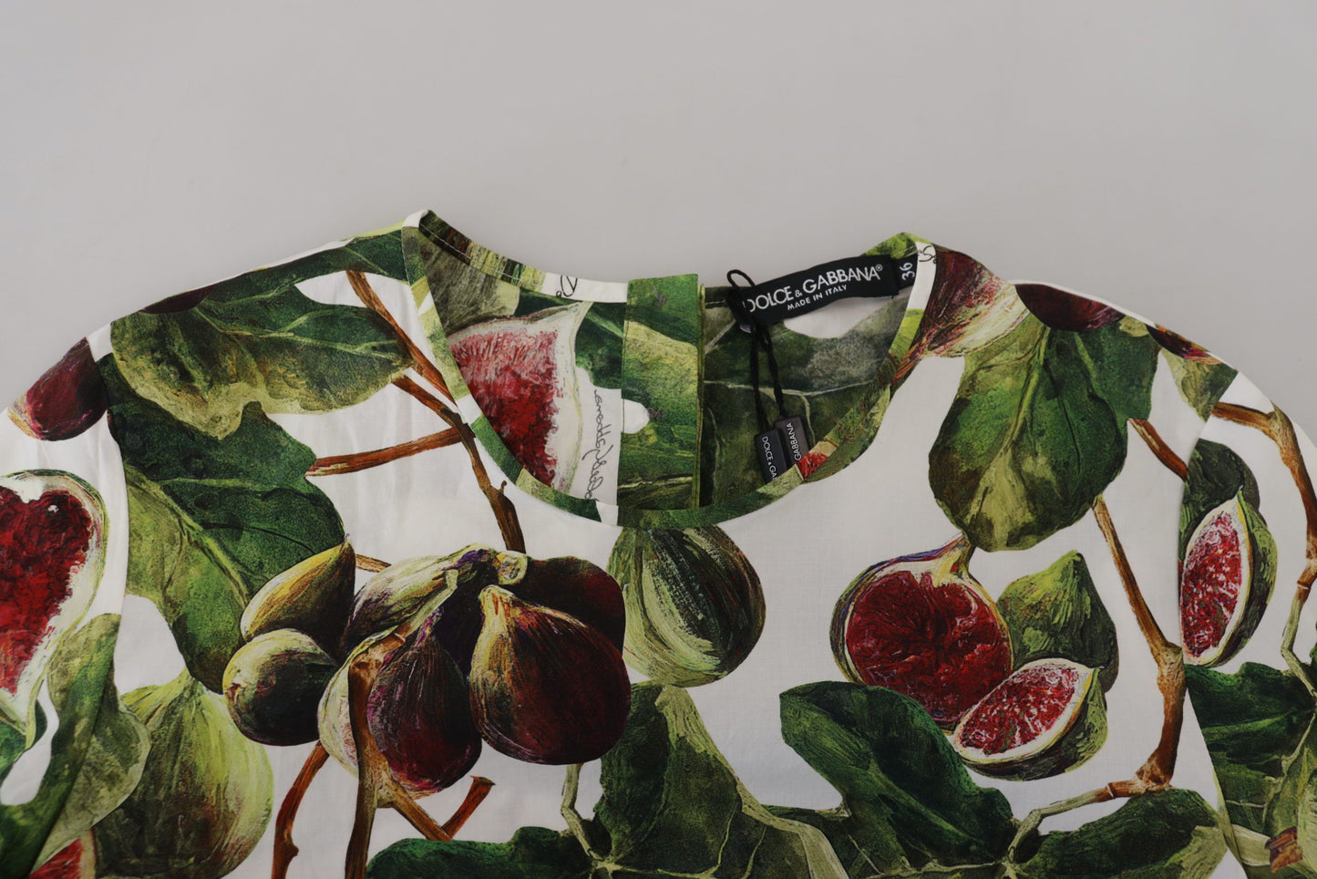Dolce & Gabbana Chic разноцветный хлопковый топ с принтом инжира