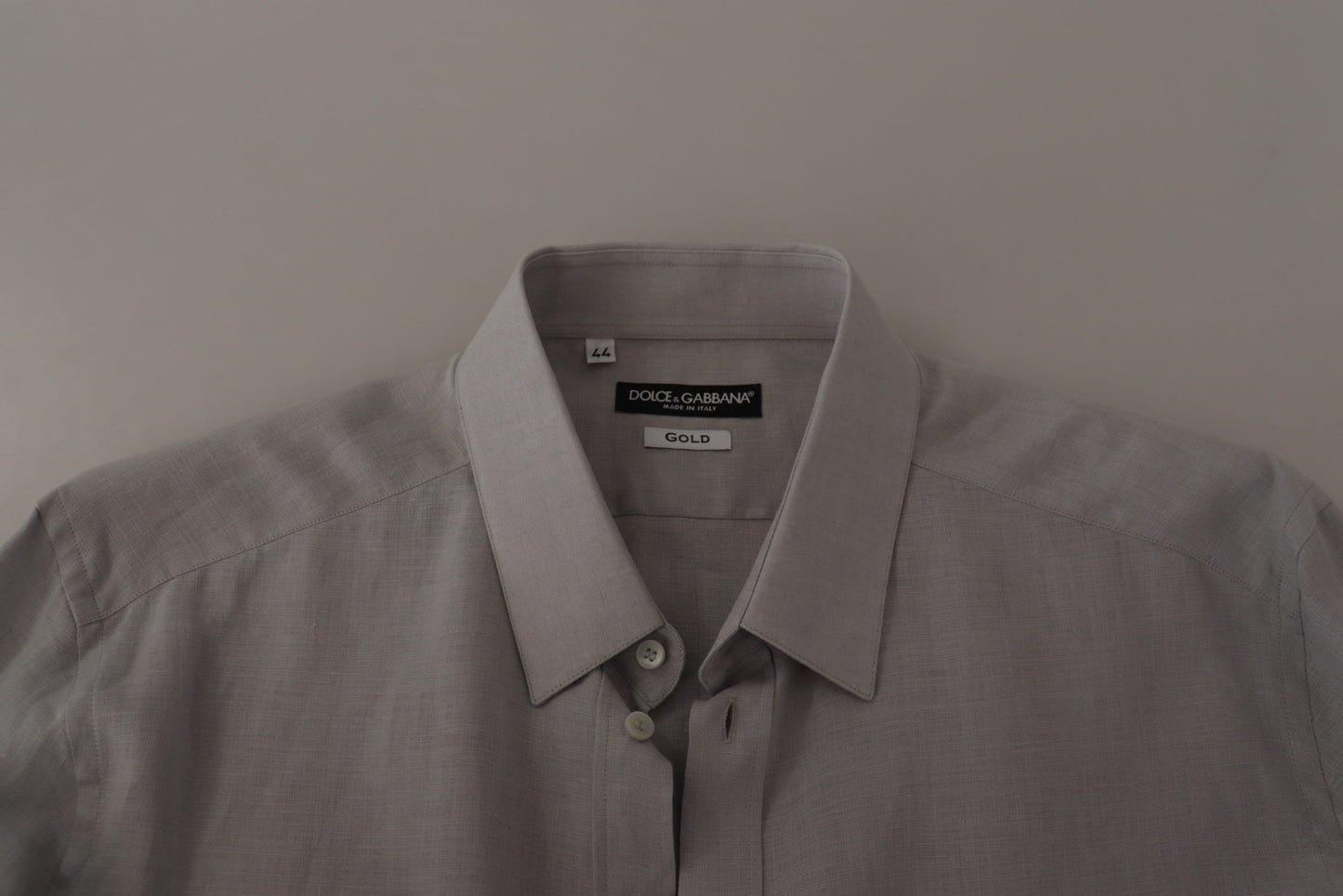 Dolce & Gabbana Camicia elegante slim fit in lino grigio
