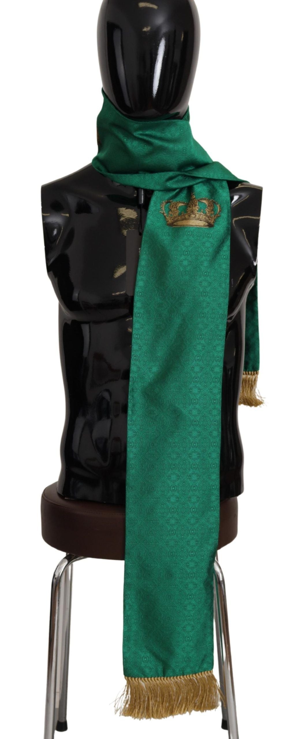 Sciarpa Elegante da Uomo in Misto Seta Verde Dolce & Gabbana