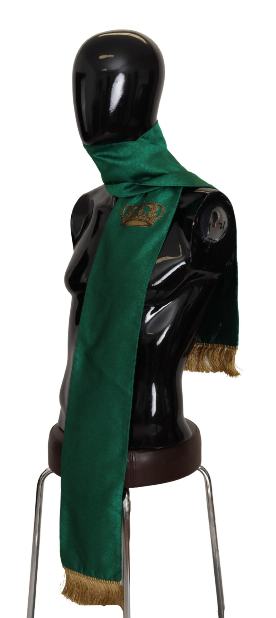 Sciarpa Elegante da Uomo in Misto Seta Verde Dolce & Gabbana