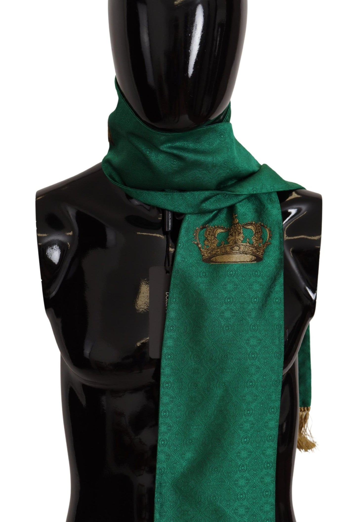 Sciarpa Elegante da Uomo in Misto Seta Verde Dolce & Gabbana