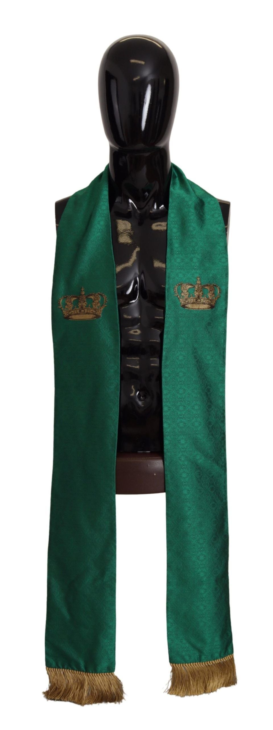Sciarpa Elegante da Uomo in Misto Seta Verde Dolce & Gabbana