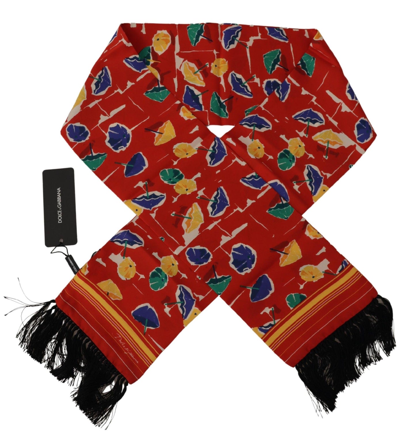 Dolce & Gabbana Sciarpa Elegante da Uomo in Seta Multicolor