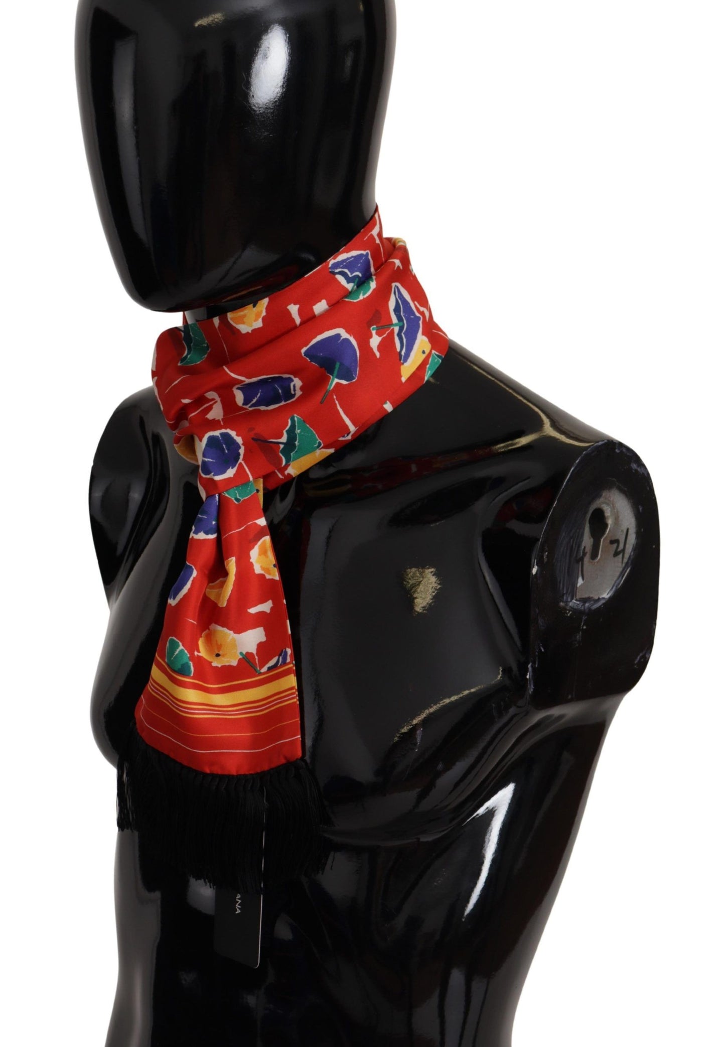 Dolce & Gabbana Sciarpa Elegante da Uomo in Seta Multicolor