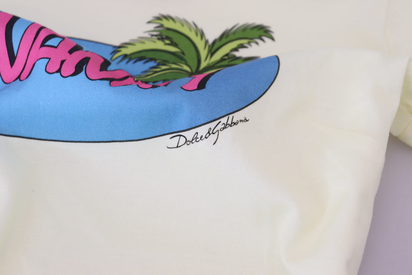 Dolce & Gabbana T-shirt elegante in cotone giallo con stampa chic