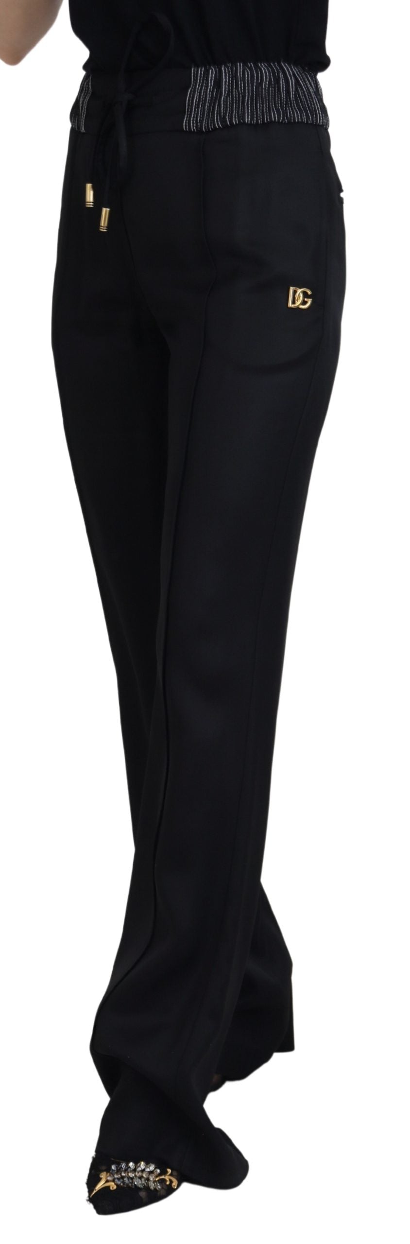 Dolce & Gabbana Pantaloni eleganti in cotone nero