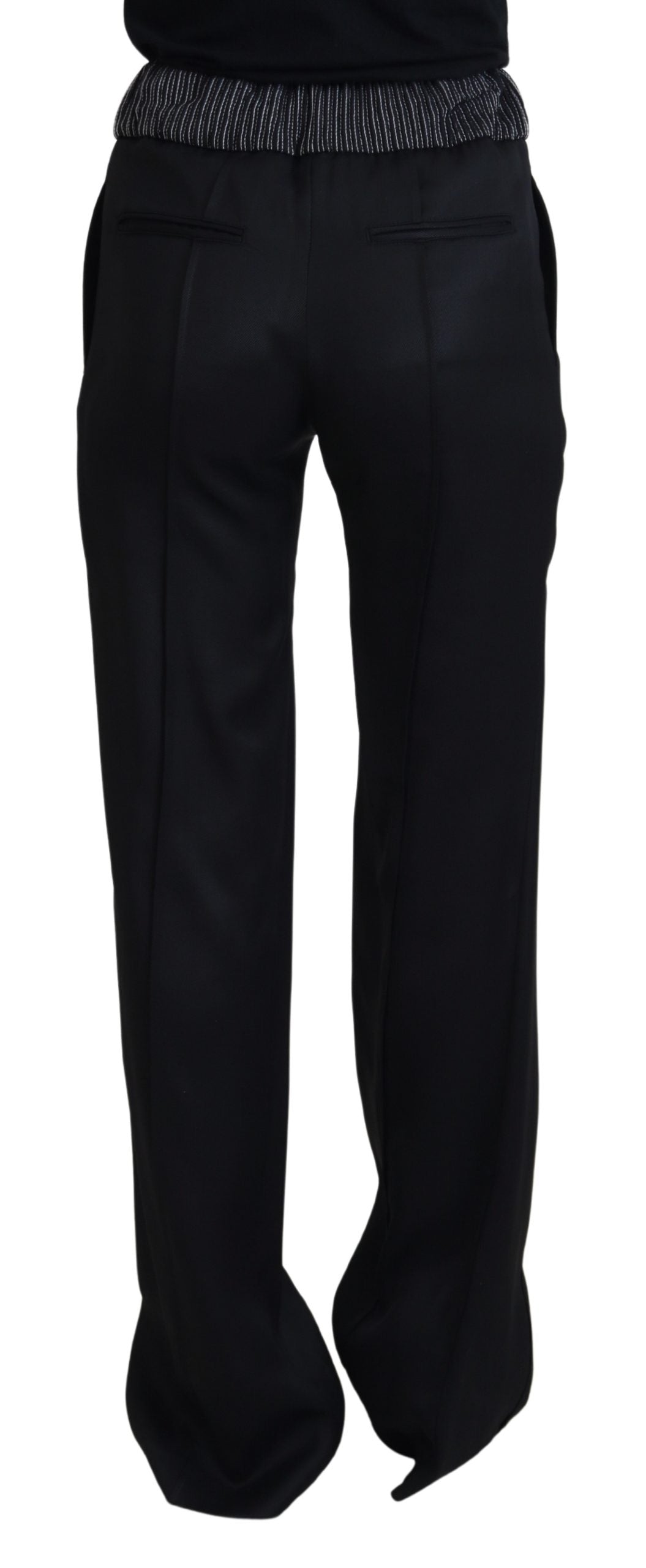 Dolce & Gabbana Pantaloni eleganti in cotone nero