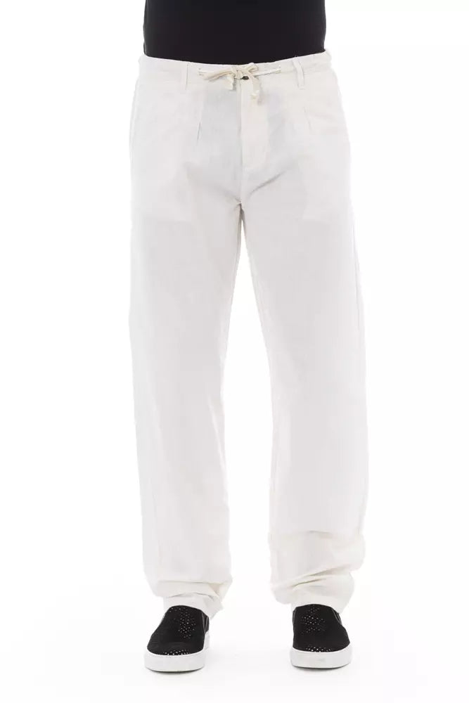 Baldinini Trend White Cotton Men Chino Pant