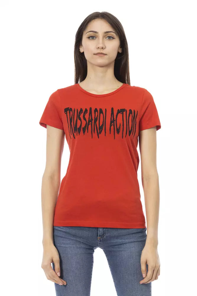Повседневная элегантная футболка Trussardi Action Crimson