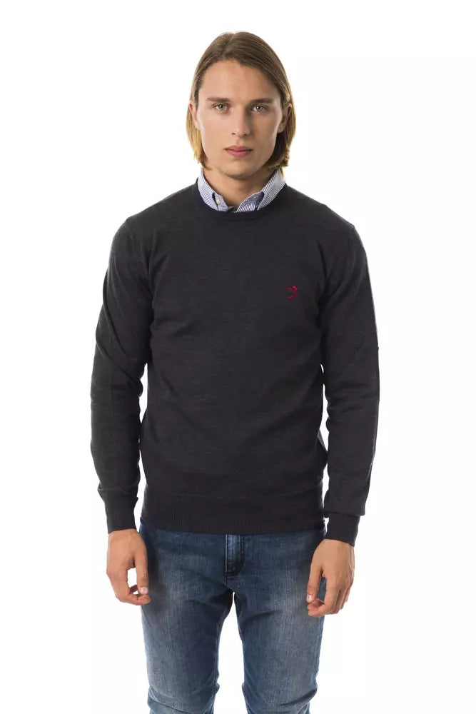 Uominitaliani Gray Merino Wool Men's Sweater