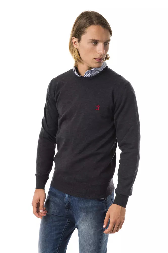 Uominitaliani Gray Merino Wool Men's Sweater