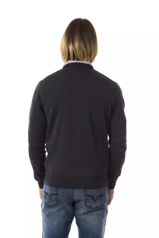 Uominitaliani Gray Merino Wool Men's Sweater