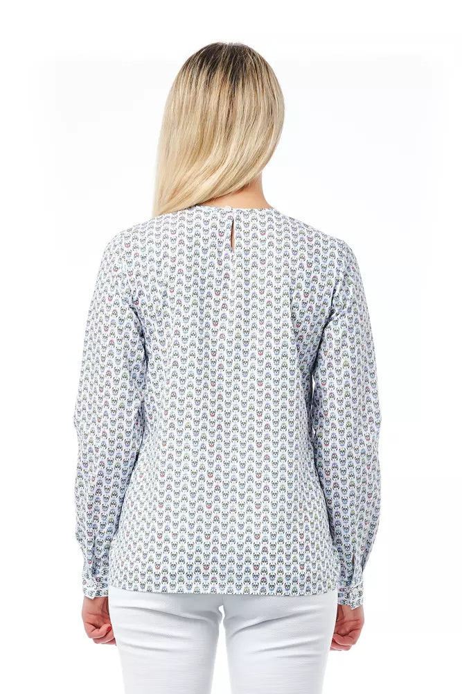 Camicia da donna in cotone bianco Bagutta con stampa teschio