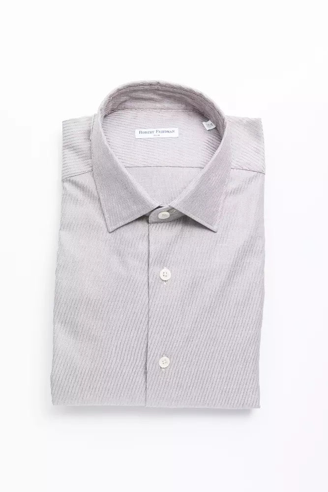 Camicia da uomo in cotone beige Robert Friedman