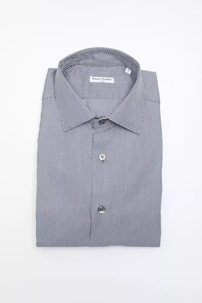 Camicia da uomo in cotone blu Robert Friedman