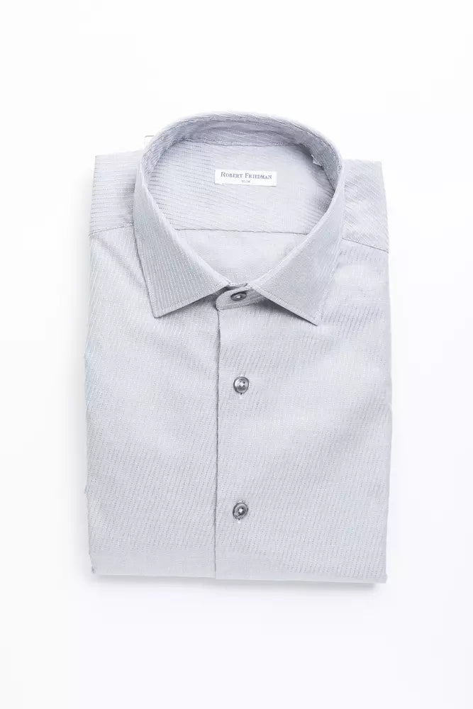 Camicia da uomo in cotone beige Robert Friedman