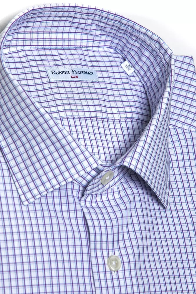 Camicia da uomo in cotone bordeaux Robert Friedman