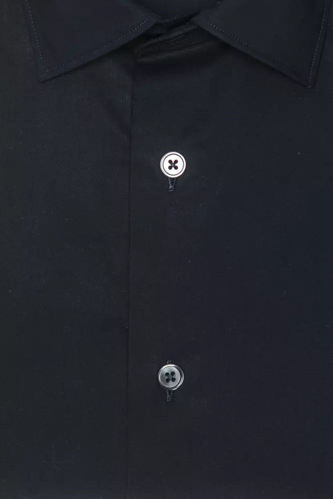 Camicia da uomo in cotone nero Robert Friedman
