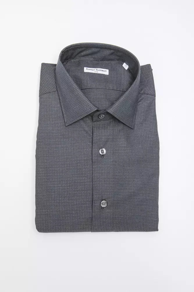 Camicia da uomo in cotone nero Robert Friedman