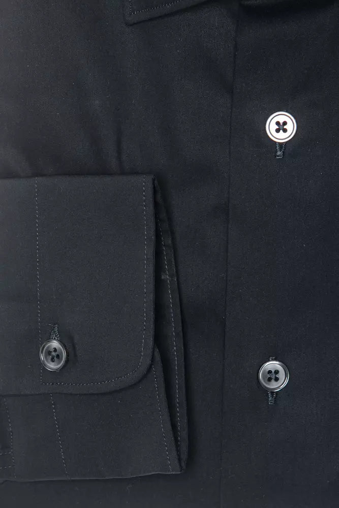 Camicia da uomo in cotone nero Robert Friedman