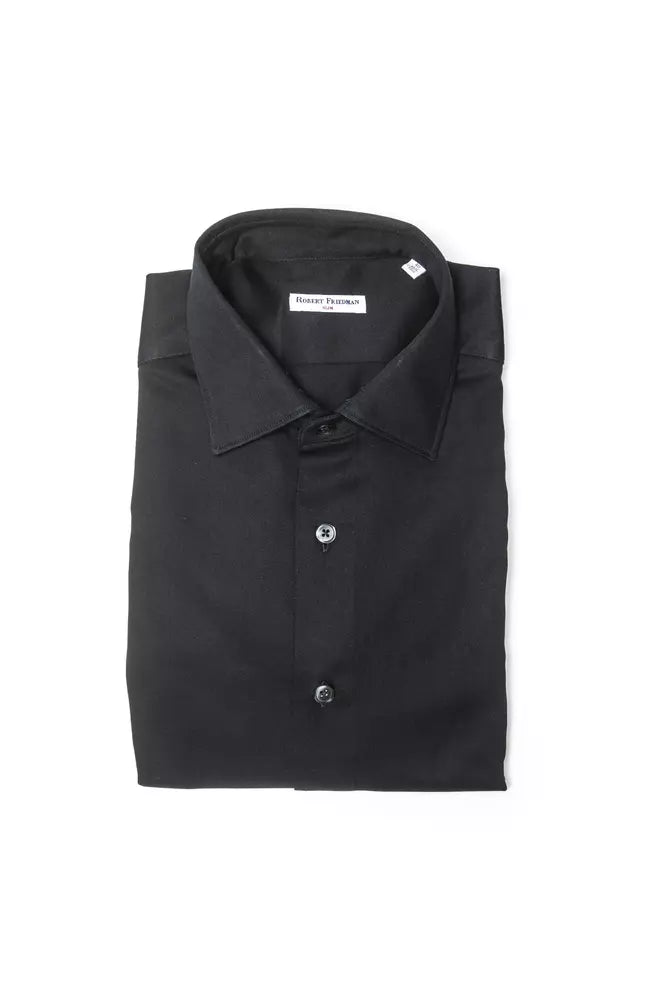 Camicia da uomo in cotone nero Robert Friedman