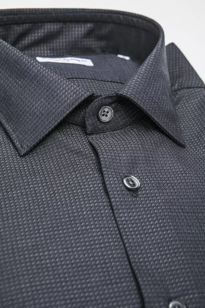 Camicia da uomo in cotone nero Robert Friedman