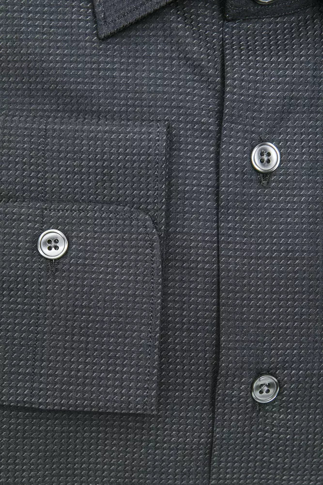 Camicia da uomo in cotone nero Robert Friedman