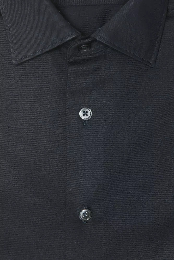 Camicia da uomo in cotone nero Robert Friedman