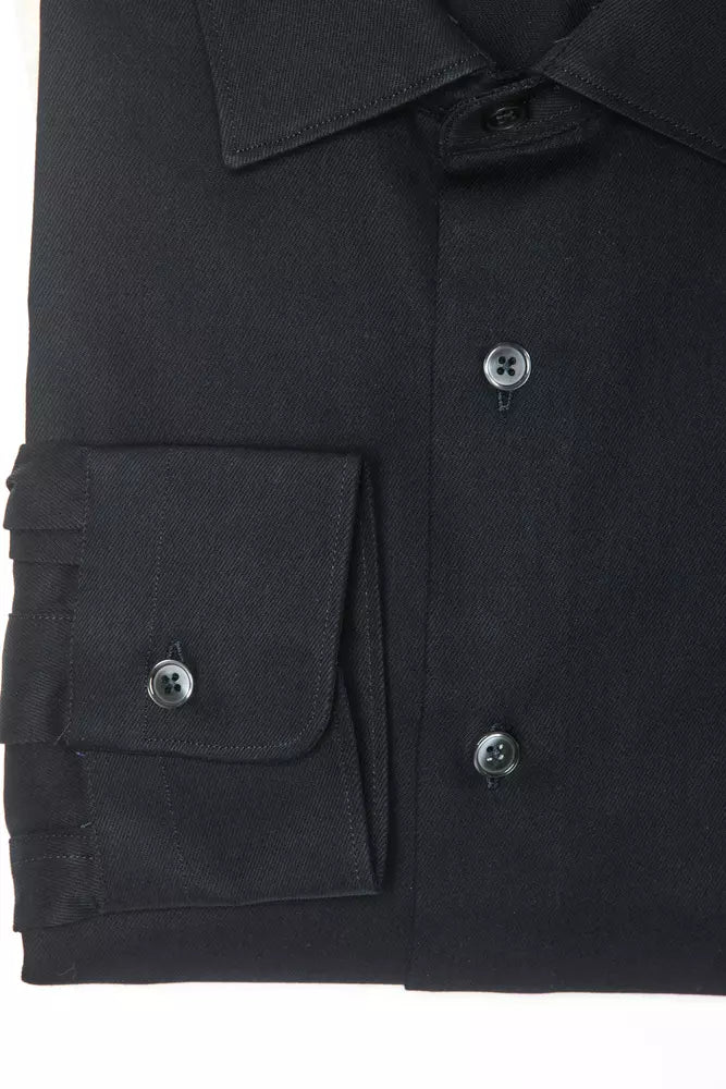 Camicia da uomo in cotone nero Robert Friedman
