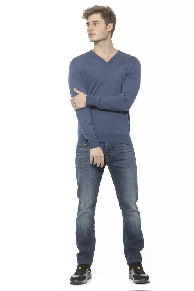 Maglione da uomo con scollo a V elegante in cashmere italiano Couture di Billionaire