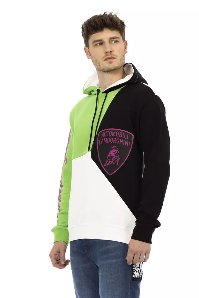 Automobili Lamborghini Maglione con cappuccio da uomo in cotone bianco