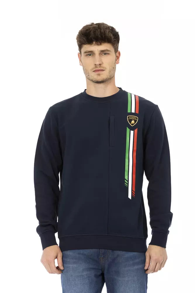 Automobili Lamborghini Maglione da uomo in cotone blu