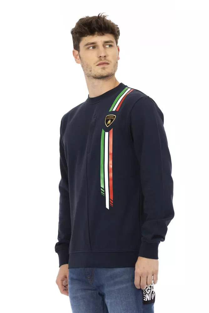 Automobili Lamborghini Maglione da uomo in cotone blu