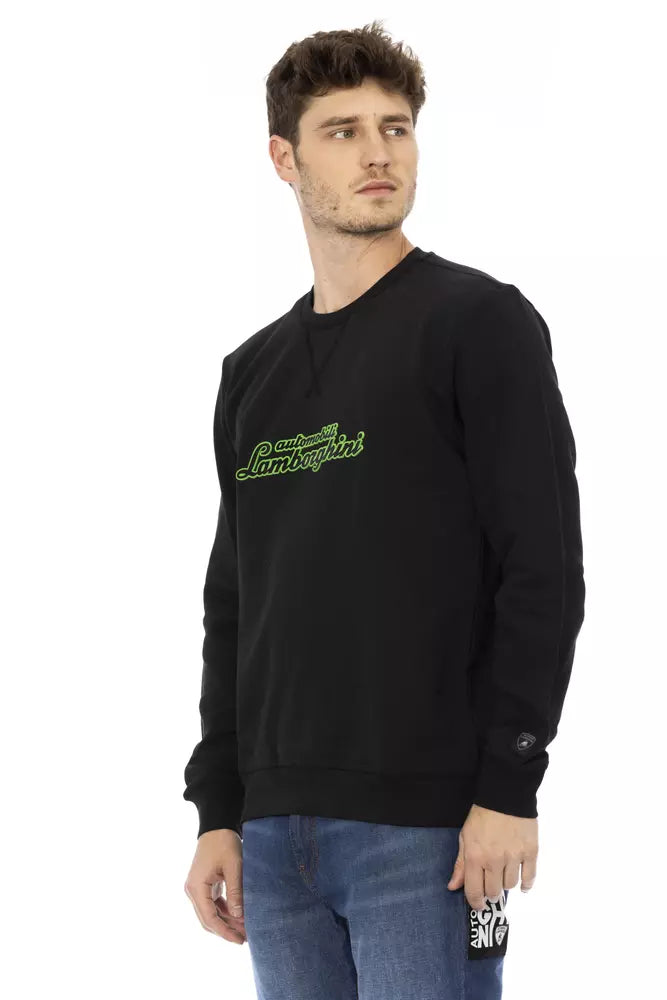 Automobili Lamborghini Maglione da uomo in cotone nero