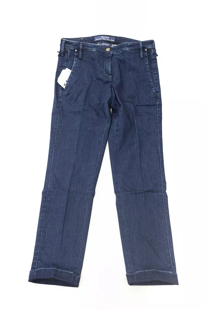Jeans da donna in cotone blu Jacob Cohen