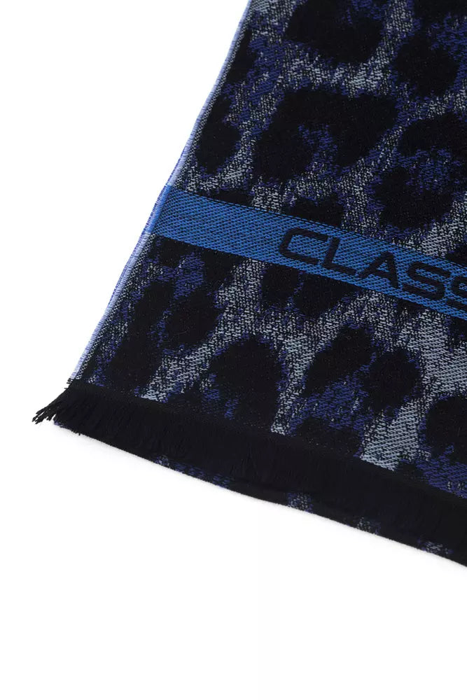 Sciarpa da uomo in lana blu Cavalli Class